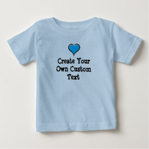 Erstellen Sie Ihren eigenen Text mit Blue Heart Baby T-shirt