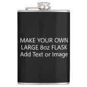 Erstellen Sie Ihren eigenen Text oder Foto groß 8 Flachmann (Vorderseite)