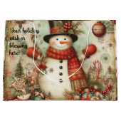 Erstellen Sie Ihren eigenen Vintage Weihnachtsschn Große Geschenktüte (Vorderseite)