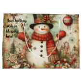 Erstellen Sie Ihren eigenen Vintage Weihnachtsschn Große Geschenktüte (Rückseite)