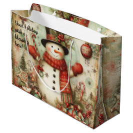 Erstellen Sie Ihren eigenen Vintage Weihnachtsschn Große Geschenktüte