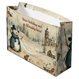 Erstellen Sie Ihren eigenen Vintagen Schneemann Große Geschenktüte