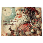 Erstellen Sie Ihren eigenen Vintagen Weihnachtsman Große Geschenktüte (Rückseite)