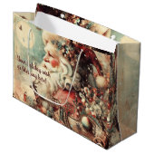 Erstellen Sie Ihren eigenen Vintagen Weihnachtsman Große Geschenktüte (Vorderseite Schrägansicht)