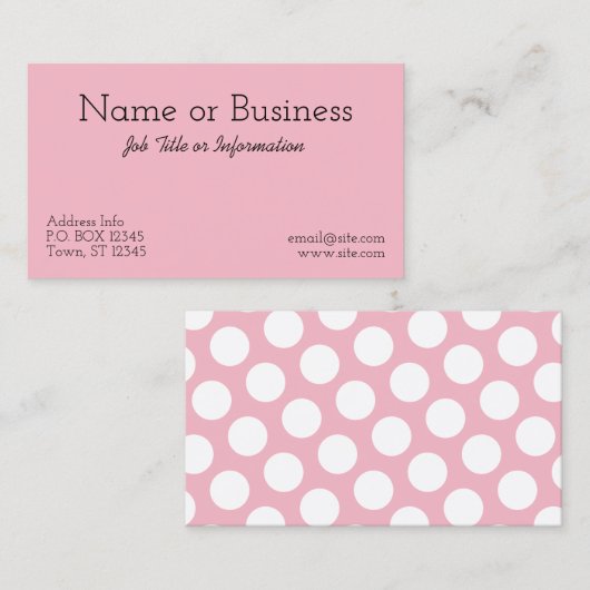 Erstellen Sie Ihren eigenen weißen Polka-Dot Visitenkarte (Vorne/Hinten)