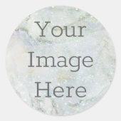 Erstellen Sie Ihren eigenen weißen Quarz-Marmor Runder Aufkleber (Vorderseite)