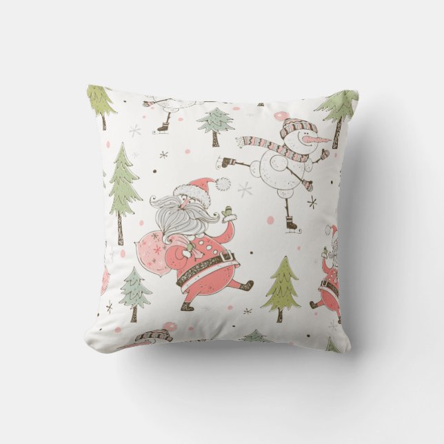 Erstellen Sie Ihren eigenen Whimsical Santa, Snowm Kissen (Vorderseite)