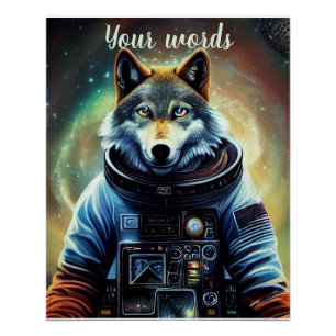 Erstellen Sie Ihren eigenen Wolf im Weltraum-Astro Poster