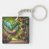 Erstellen Sie Ihren Happy Place Acrylic-Schlüssela Schlüsselanhänger (Rückseite)