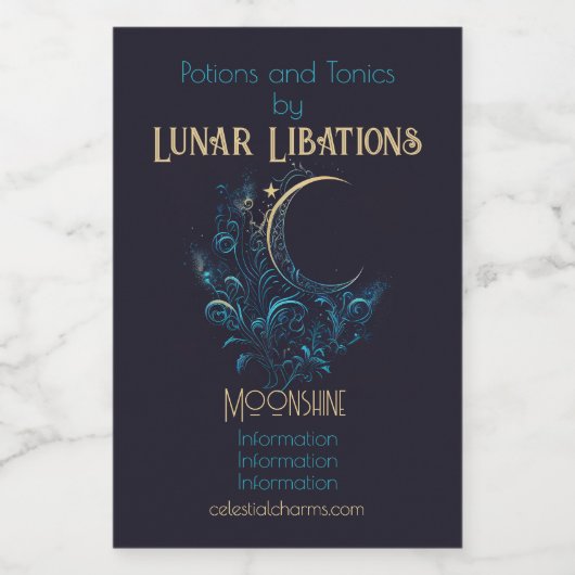 Erstellen Sie Ihren magischen blühenden Mond Weinetikett (Einzelnes Label)