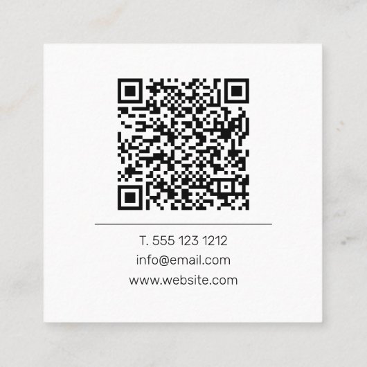 Erstellen Sie Ihren QR-Code Personalisiert Quadratische Visitenkarte (Rückseite)