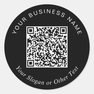 Erstellen Sie Ihren QR-Code Werbeschwarz Runder Aufkleber