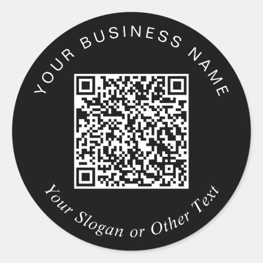 Erstellen Sie Ihren QR-Code Werbeschwarz Runder Aufkleber (Vorderseite)