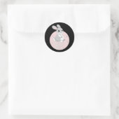 Erstellen Sie Ihren Shine Kawaii Funny Bunny Pink Runder Aufkleber (Tasche)