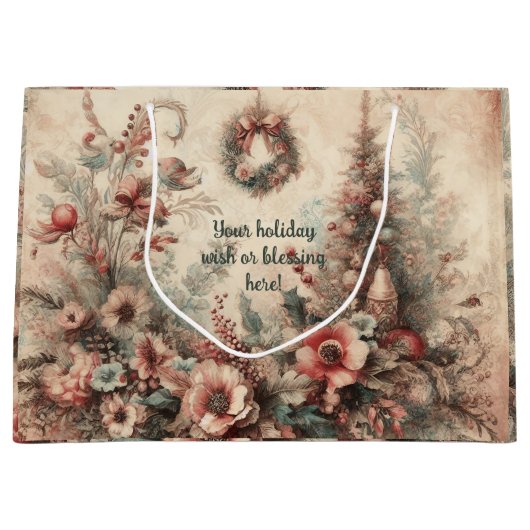Erstellen Sie Ihren Viktorianischen Weihnachtskran Große Geschenktüte (Vorderseite)
