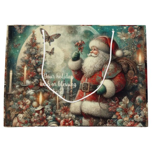 Erstellen Sie Ihren Viktorianischen Weihnachtsmann Große Geschenktüte (Vorderseite)