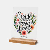 Erstellen Sie in mir ein sauberes Herz blühend Acrylschild (Winkel)