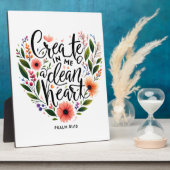 Erstellen Sie in mir ein sauberes Herz blühend Fotoplatte (Seite)