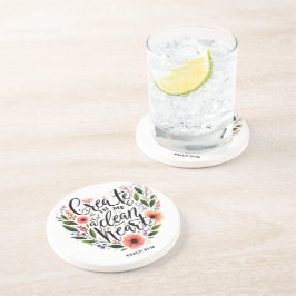 Erstellen Sie in mir ein sauberes Herz blühend Getränkeuntersetzer