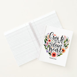 Erstellen Sie in mir ein sauberes Herz blühend Notizblock