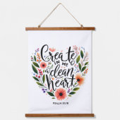 Erstellen Sie in mir ein sauberes Herz blühend Wandteppich Mit Holzrahmen (Vorderseite)