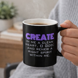 Erstellen Sie in mir einen reinen Herznebel Lila Kaffeetasse
