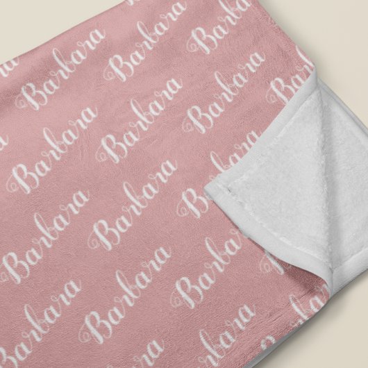 Erstellen Sie Mädchenname monogram pink Fleecedecke