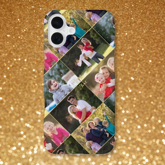 Erstellen Sie Mit Monogramm 5 Collage Family Kids iPhone Hülle