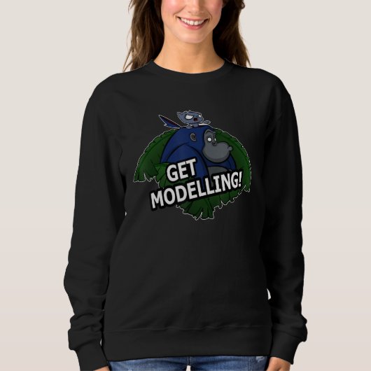 Erstellen Sie Modellierung! Gorilla- und Katzendes Sweatshirt (Vorderseite)