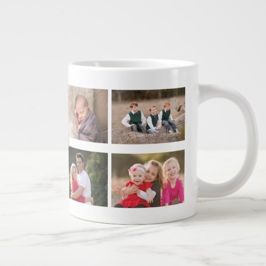 Erstellen Sie Personalisierten 8-Collage Monogram  Jumbo-Tasse (Rechts)