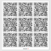 Erstellen Sie sofort 9 Scannable QR Codes Schwarz- Aufkleber (Blatt)