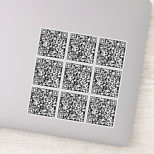Erstellen Sie sofort 9 Scannable QR Codes Schwarz- Aufkleber (Detail)