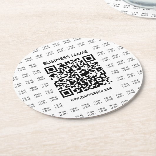 Erstellen Sie sofort ein skalierbares QR-Code- und Runder Pappuntersetzer (Angewinkelt)