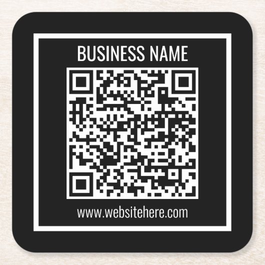 Erstellen Sie sofort einen modernen QR-Code Rechteckiger Pappuntersetzer (Vorderseite)
