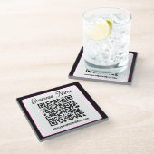 Erstellen Sie sofort einen scannbaren QR-Code für Glasuntersetzer (Schrägansicht)