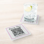 Erstellen Sie sofort einen scannbaren QR-Code für Glasuntersetzer (Schrägansicht)