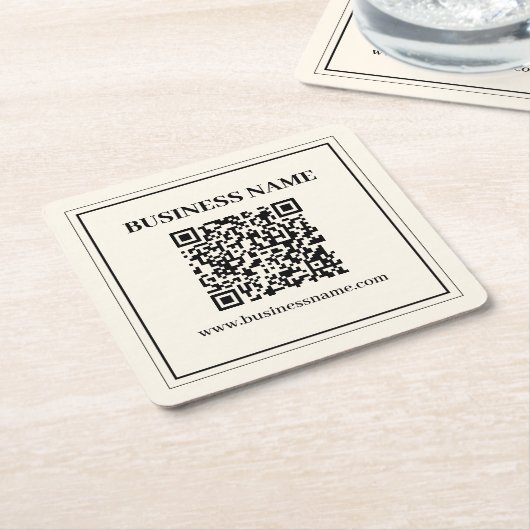 Erstellen Sie sofort einen skalierbaren QR-Code fü Rechteckiger Pappuntersetzer (angewinkelt)