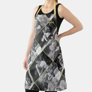 Erstellen Sie Vintage Schwarz-Weiß-FotoCollage Schürze