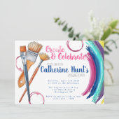 Erstellen und feiern Sie Anstrich und Sip Party Ei Einladung (Stehend Vorderseite)