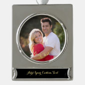 Erstellen von benutzerdefinierten Foto Text bewahr Banner-Ornament Silber (Vorderseite)