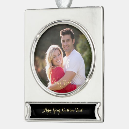 Erstellen von benutzerdefinierten Foto Text bewahr Banner-Ornament Silber (Links)