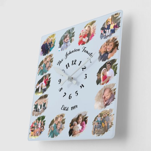 Erstellen von benutzerdefinierten FotoCollage für Quadratische Wanduhr (Winkel)