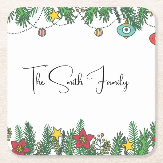 Erstellen von Erinnerungen rund um den Baum Rechteckiger Pappuntersetzer (Vorderseite)