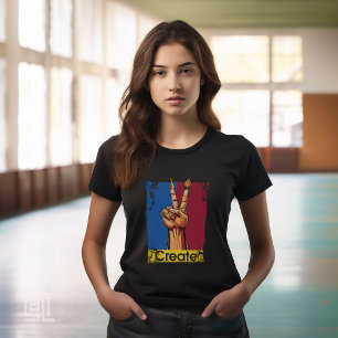 Erstellen von Kunst Hand Frieden Zeichen Inspirati T-Shirt