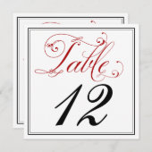 Erstellen von Red Script-Tischnummer-Karten Einladung (Vorne/Hinten)