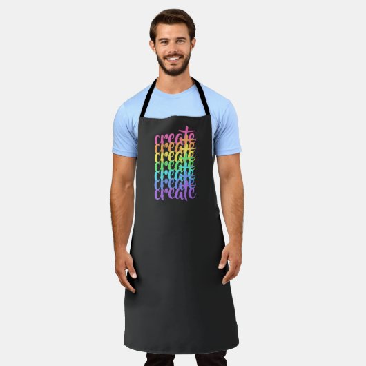 "Erstellen" von Regenbogenwörtern Schürze (Getragen)