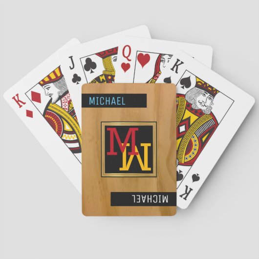 Erstellen von Spielkarten / Monogramm (Name + Init (Rückseite)