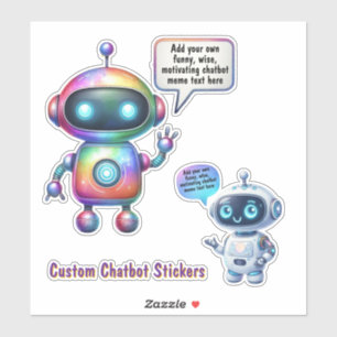 Erstellen von Talking-Chatbot-Memos Cartoon-Vorlag Aufkleber