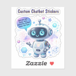 Erstellen von Talking-Chatbot-Memos Cartoon-Vorlag Aufkleber