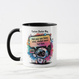 Erstellen von Talking-Chatbot-Memos Cartoon-Vorlag Tasse
